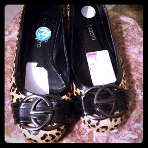 Franco Sarto animal print flats Size 7
